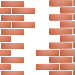 Obraz premium hole in brick wall isolated on white background