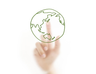 Hands and Earth. Symbol of environmental protection