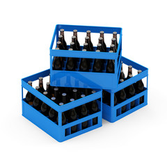 Group of Beer Crates isolated on white background