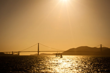 Fototapeta na wymiar Golden Gate sunset