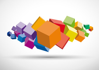 Vector illustration of 3d cubes © puckillustrations