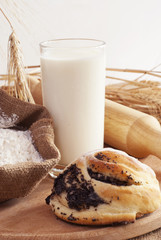 ingredients for the baking of bread