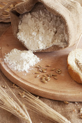 ingredients for the baking of bread