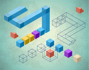 Infographics with cubes