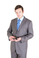 Young businessman with mobile phone