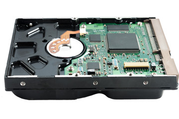 Computer hard drive on a white background.