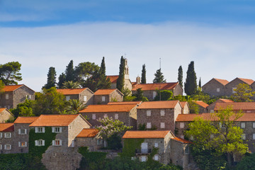 Famous Sveti Stefan is a small islet and Luxury hotel resort