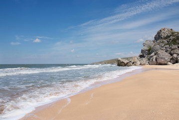 deserted beach in summer Crimea