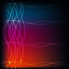 ABSTRACT COLORFUL WAVES ON BLACK