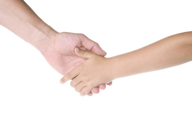 Fototapeta premium Man and child hands