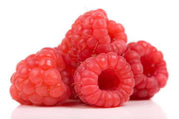 Fresh Raspberries isolated on white background