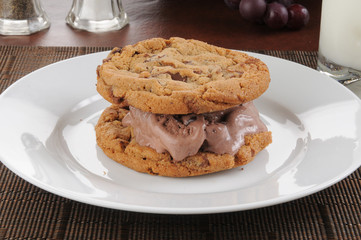 Chocolate ice cream sandwich