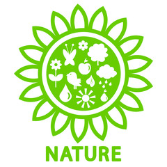 Green nature card with ecological elements