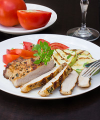 Grilled Pork Steak with vegetables