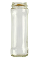 Close up of a empty preserving glass isolated on white