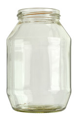 Close up of a empty preserving glass isolated on white