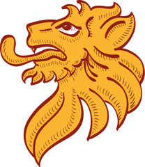 Standing lion isolated on white