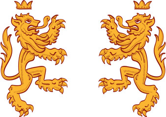 Standing lion isolated on white