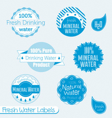 Vector set of drinking water labels