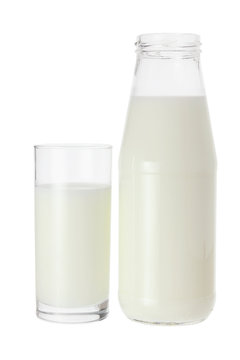 Glass and Bottle of Milk