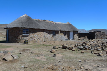 Traditional style of housing in Lesotho