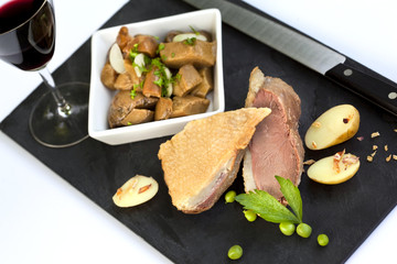 Confit, canard, gras, viande, aliment, cuisine, plat, sud-ouest