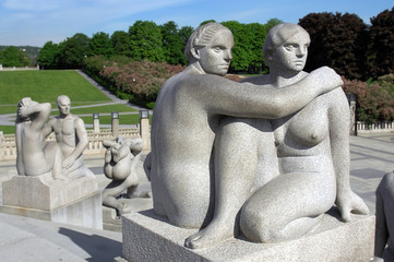 granite sculptures in Vigeland park , Oslo