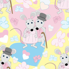 Cute mouse seamless pattern for kids
