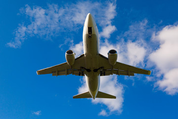 white jet passenger aircraft