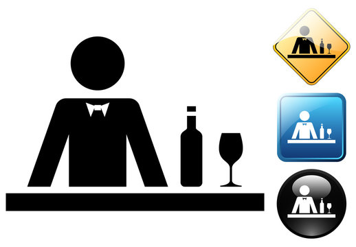 Barman pictogram and icons
