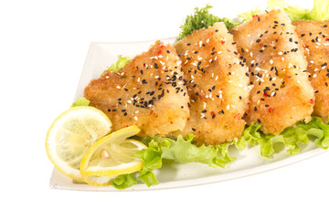 Roasted fish with lemon