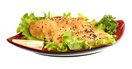 Roasted fish with lemon