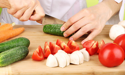 Chopping food ingredients