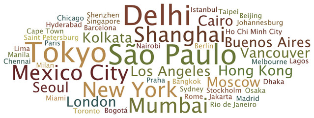 Fototapeta premium Tag Cloud Cities