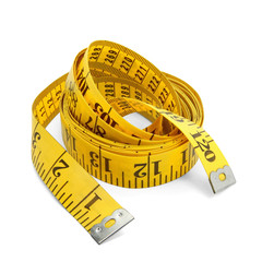 Gelbes Maßband aufgerollt