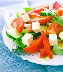vegetable salad on plate