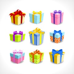 various colorful gifts