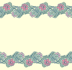 Seamless floral edging pattern