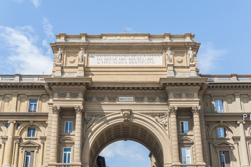 Fototapeta na wymiar Arch at Piazza della Repubblica in Florence, Italy