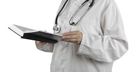 Book in doctor's hand