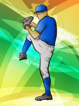 Abstract sports background/Baseball pitcher