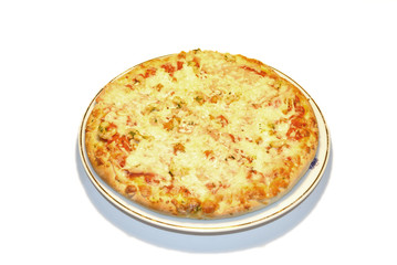 Shrimp and salmon pizza