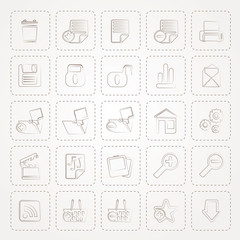 25 Simple Realistic Detailed Internet Icons - Vector Icon Set