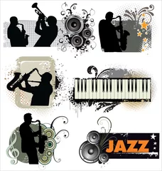 Photo sur Plexiglas Groupe de musique Bannières de jazz grunge
