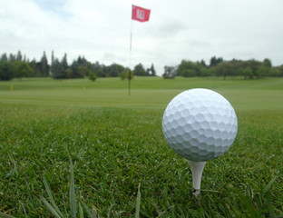 balle de golf sur un tee de départ