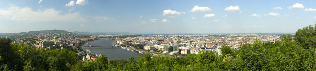 Fototapeta na wymiar spring panoramic photo of the budapest historic center