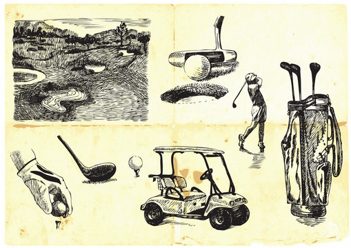 collection of hand-drawn Golf