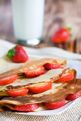 Pancake with strawberry