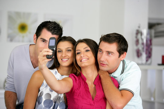 Friends taking a picture of themselves