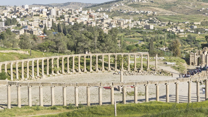 Obraz premium Ruins of the Greco-Roman city of Jerash, Jordan.